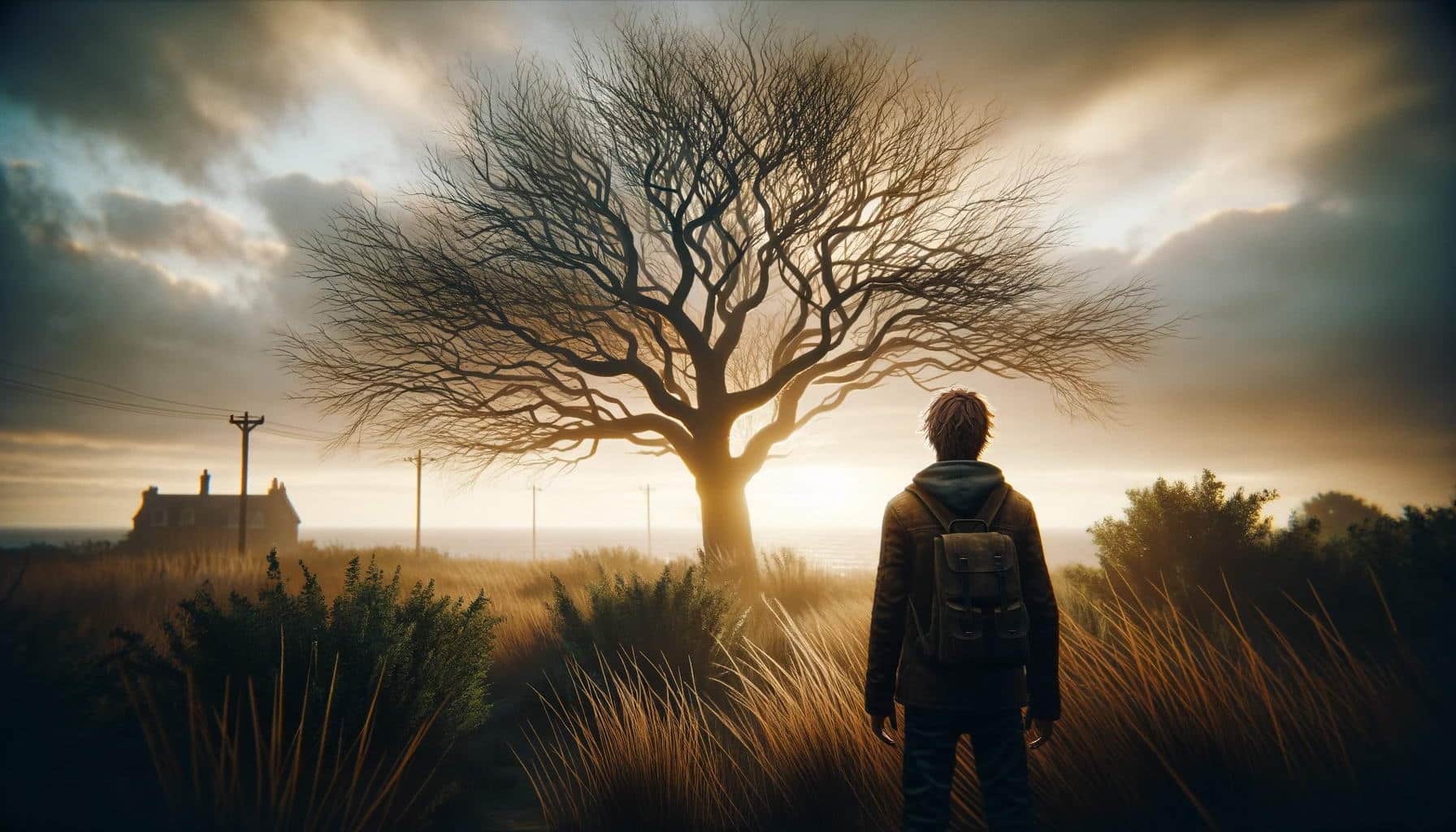 DALL-E Bild eines Mannes vor einem Baum